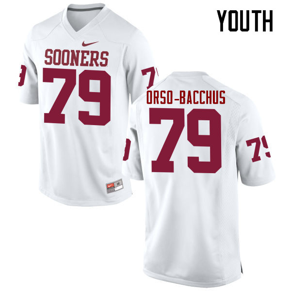 Youth Oklahoma Sooners #79 Dwayne Orso-Bacchus College Football Jerseys Game-White - Click Image to Close